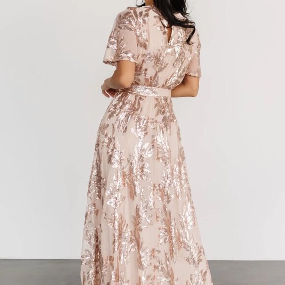 Baltic Born Muse Sequin Maxi Dress, Size L, Rose Gold - Picture 7 of 11